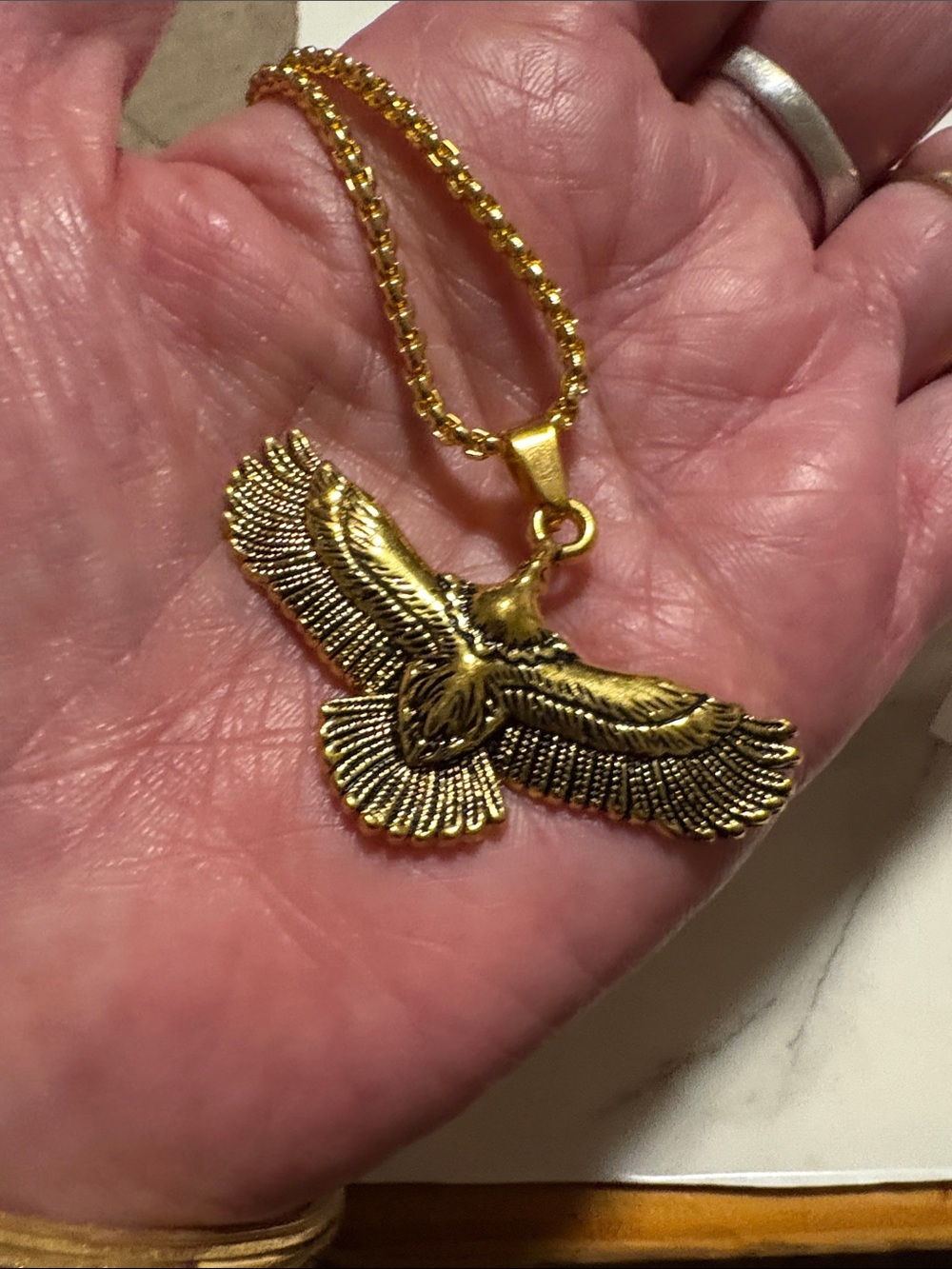 Gold Eagle Pendant Necklace - Women Jewelry